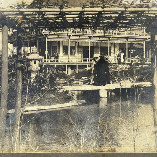 c1900 Stereoview Card Gardens of Japan, Panama Pacific Int Exp San Francisco SD6