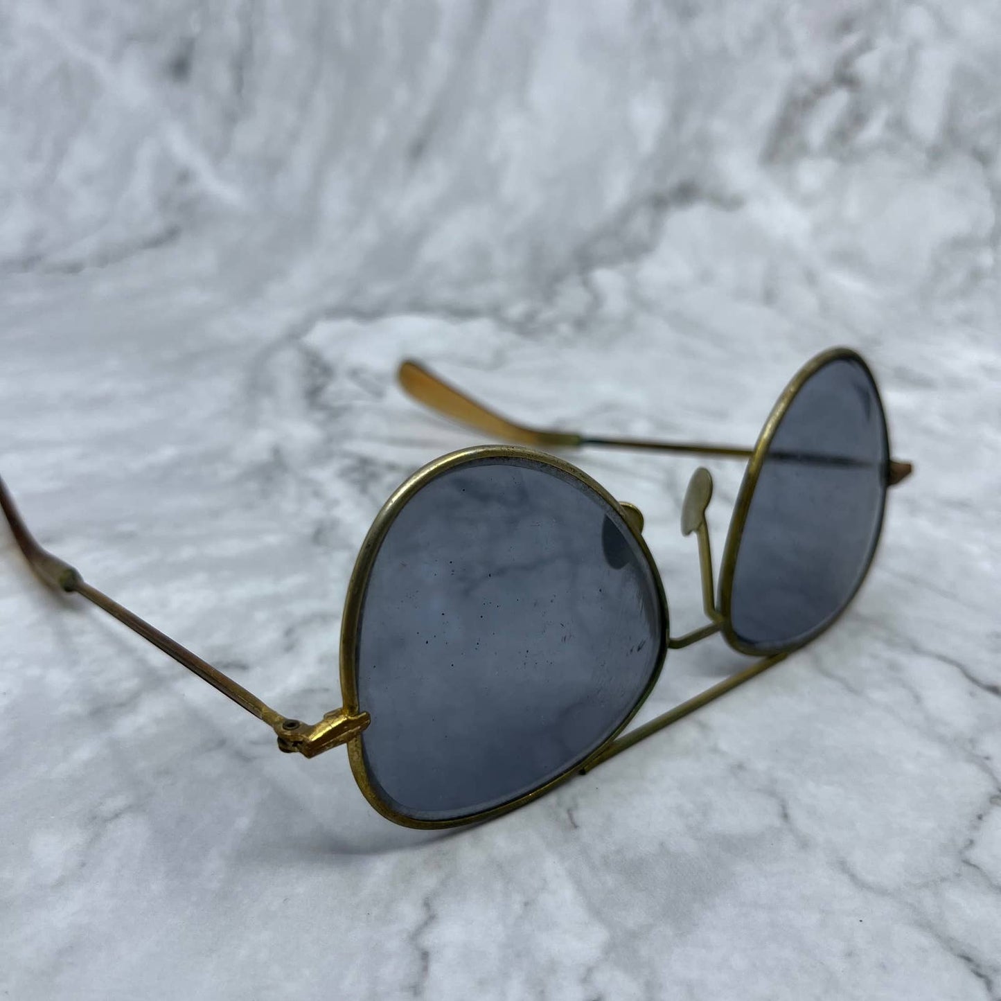Vintage Solid Brass Aviator Sunglasses 5” TA9