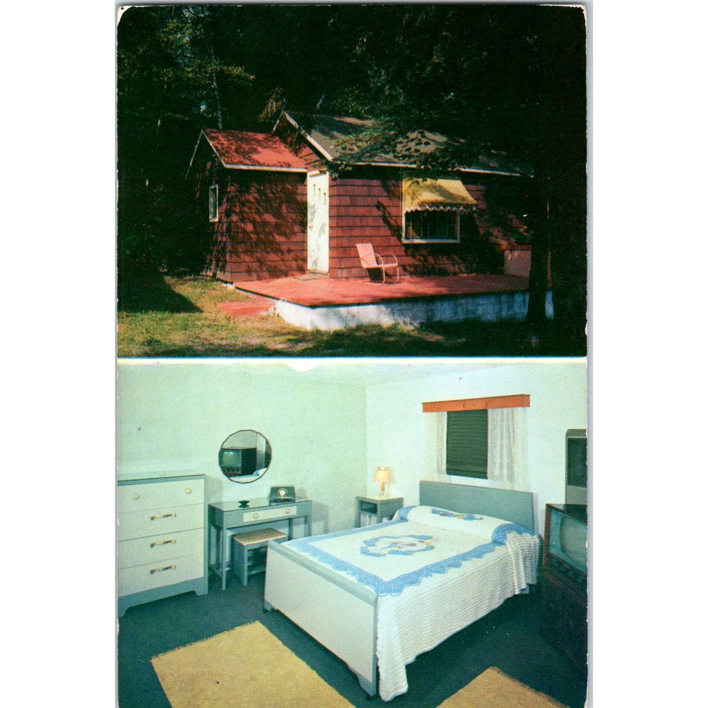 Vintage Postcard Honeymoon Cottages at Island View Inn Greentown PA TD8-P2