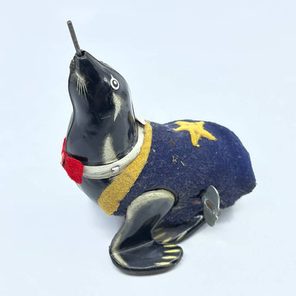 1950s Tin Litho Tin Seal Wind Up Toy - TPS - Japan w/ Key TC8