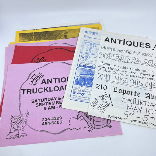 1980s Laporte Avenue Antiques Flyer and Newsletter Lot Ft. Collins CO AB3