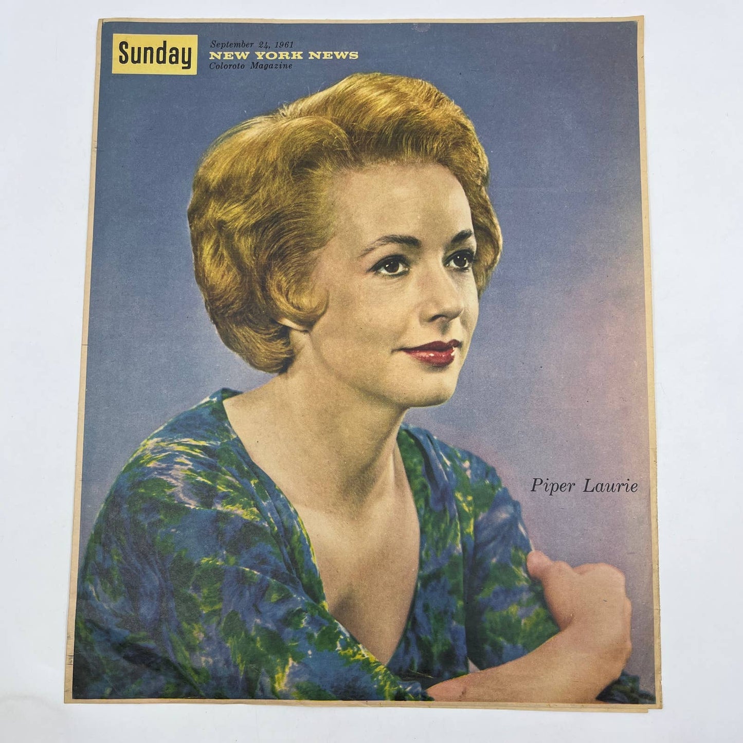 1961 PIPER LAURIE Sunday New York News Coloroto Magazine Cover Only FL4