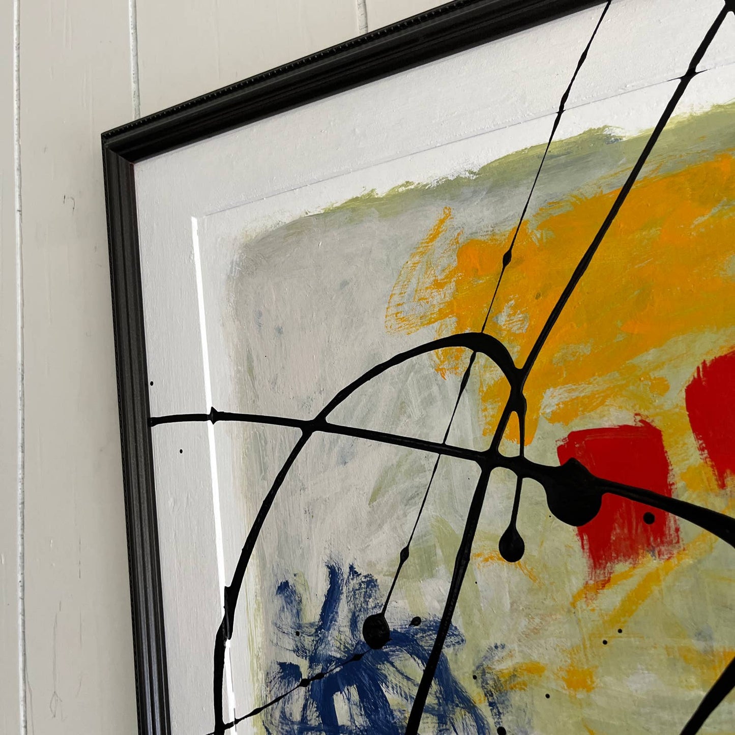 Original Large Framed Abstract Art Painting 19x17" Stairway to Seven With COA