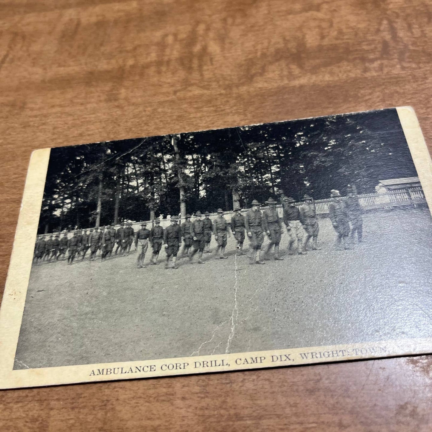 Antique 1918 RPPC Postcard WWI Ambulance Corp Drill Camp Dix Wrightstown NJ PA1