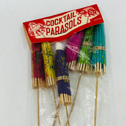 Vintage Cocktail Parasols Set of 6 NOS Japan Party Favors Vintage SB1