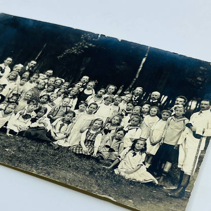 1910s RPPC Group Photo of Children in Uniform Postcard P2