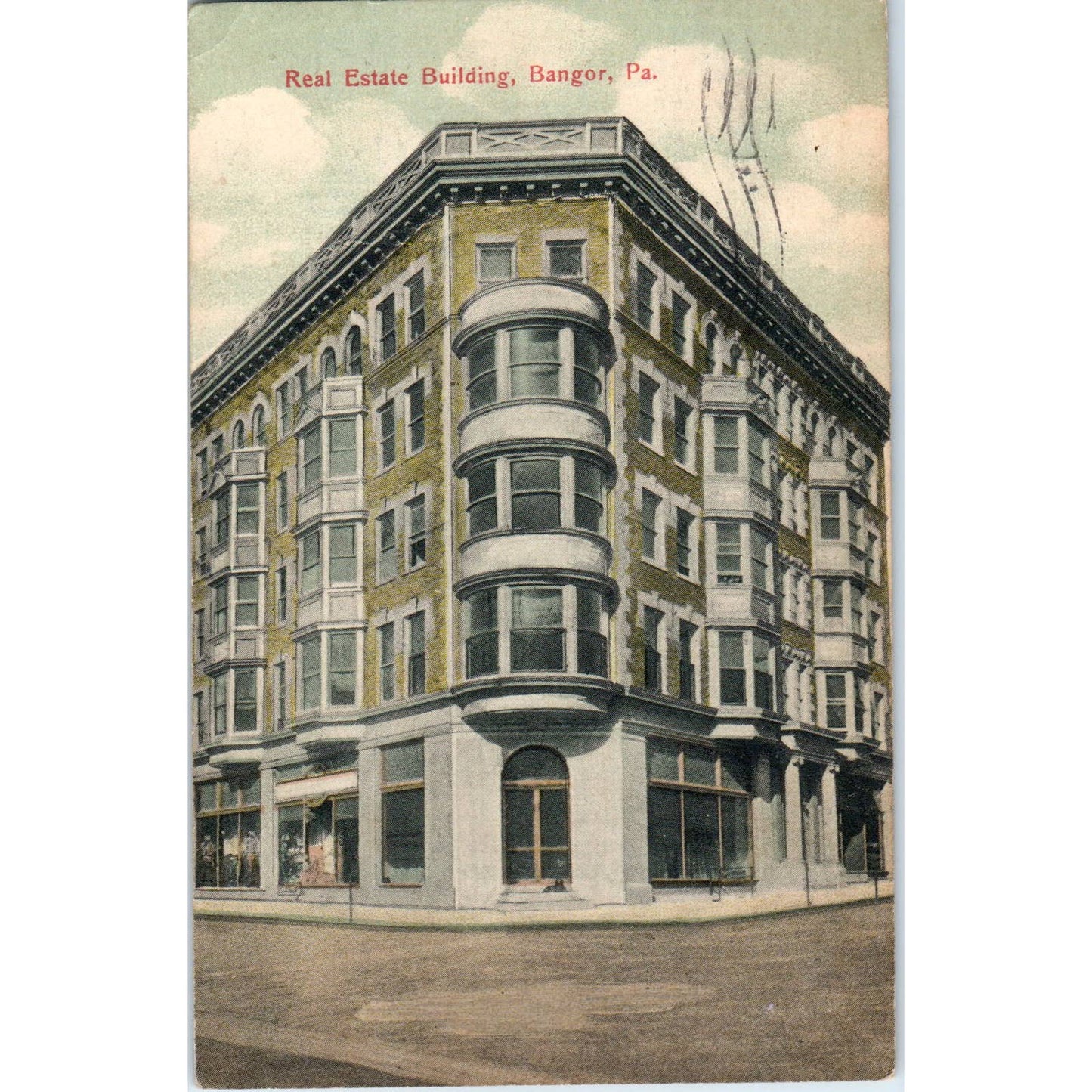1911 Postcard Real Estate Building, Bangor PA TD8-P2