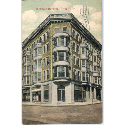 1911 Postcard Real Estate Building, Bangor PA TD8-P2