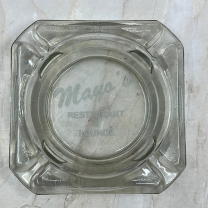 Mayo’s Restaurant Vintage Glass Ashtray 3.5” TE5