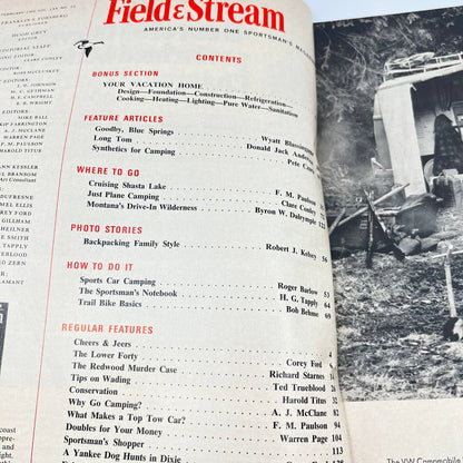 1966 Feb Field & Stream Magazine Small Plane Camping Trail Bikes Backpacking TE8