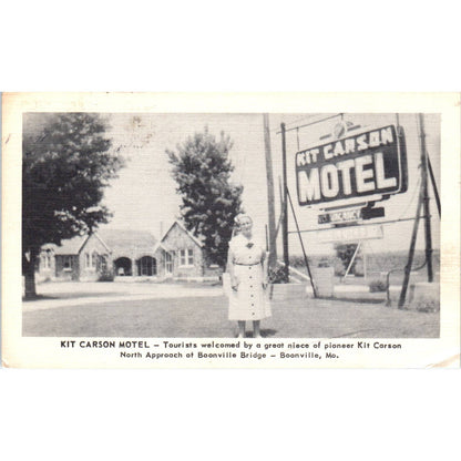 Kit Carson Motel Boonville Missouri - Original Postcard TJ7-RP2