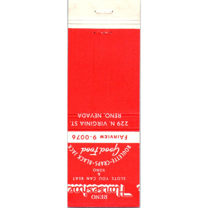 Reno Horseshoe Club Reno Nevada Advertising Matchbook Cover MM9-1