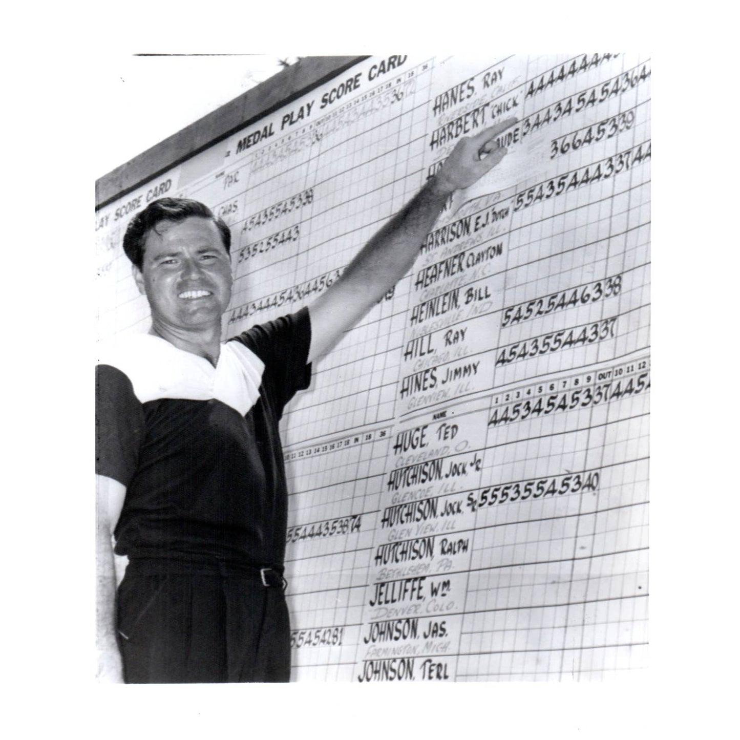 1950 Original Press Photo Golf Chick Harbert PGA Scioto Country Club 8x10" AD2
