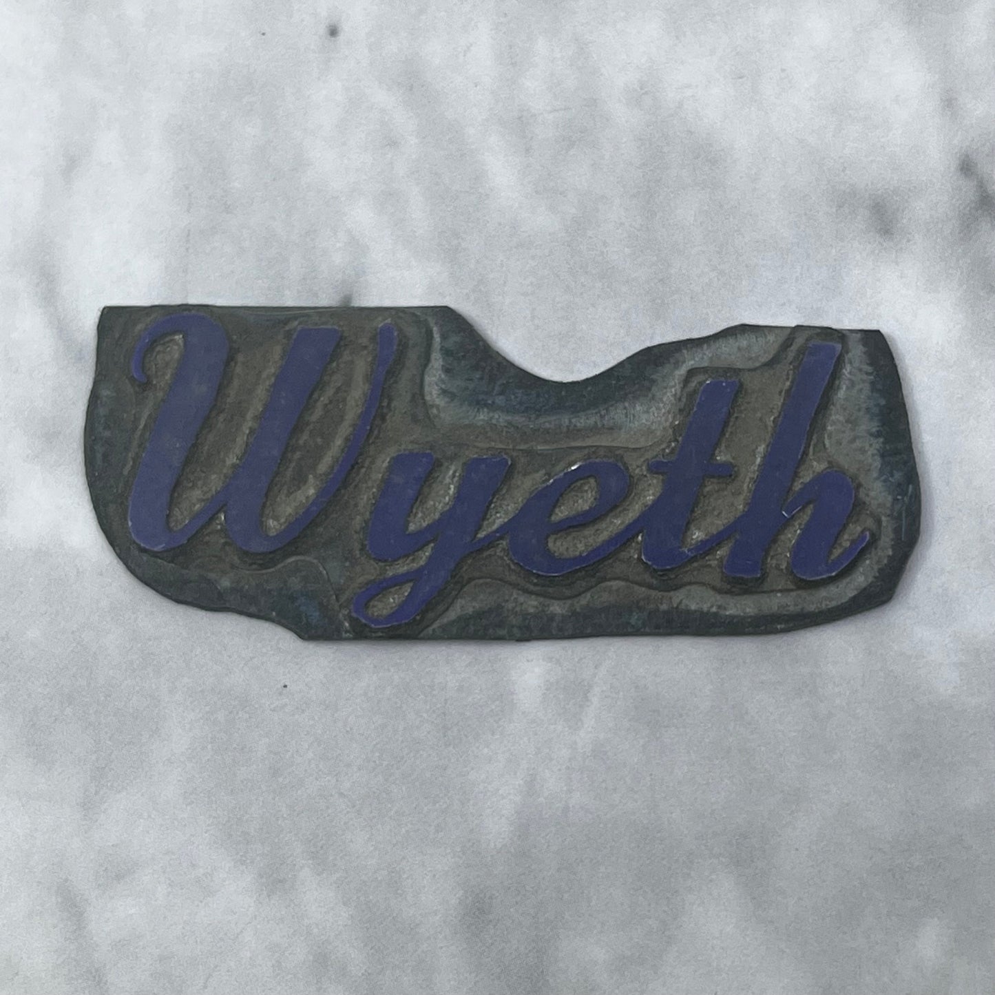 Vintage Printing Letterpress Printers Block Plate WYETH SE837