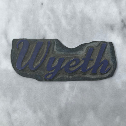 Vintage Printing Letterpress Printers Block Plate WYETH SE837