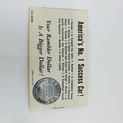 1960 American Motors AMC Rambler Pocket Size Sales Brochure Original AK7-M7
