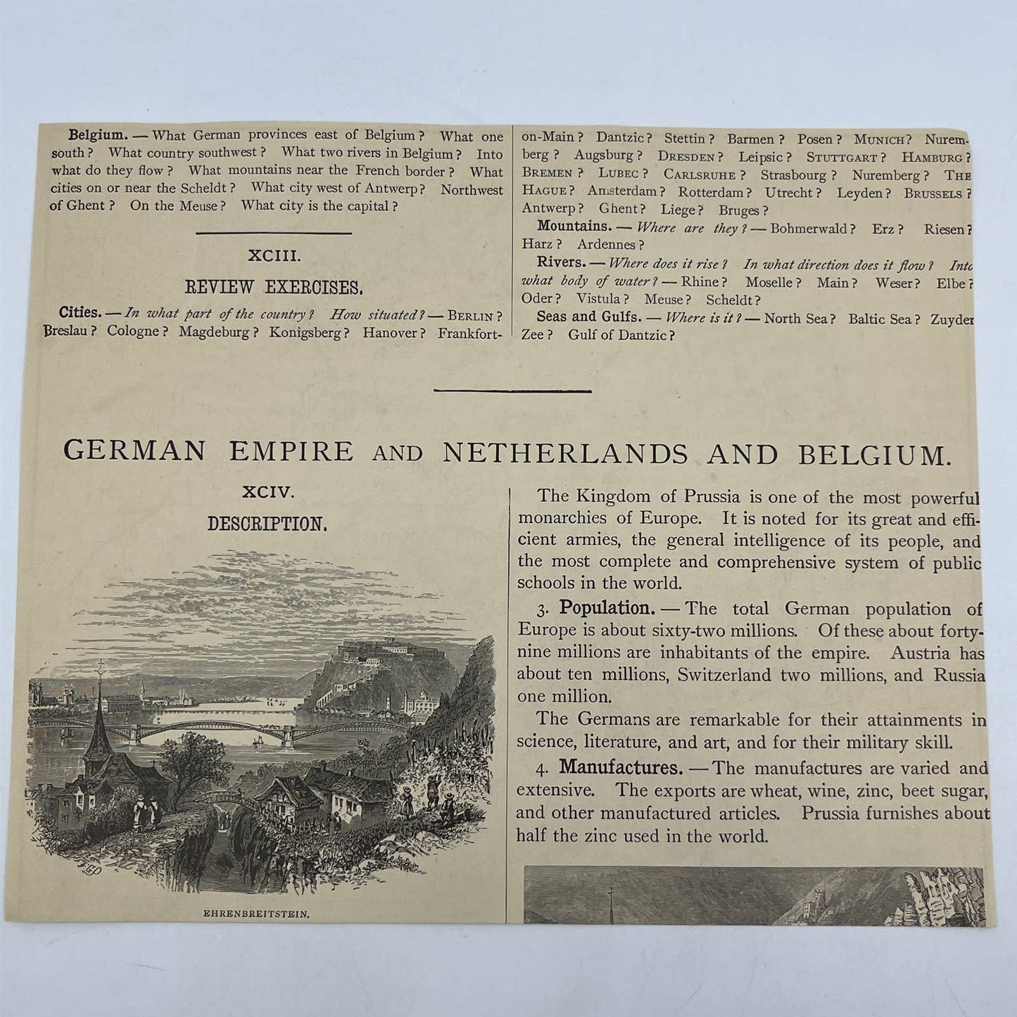 1896 Engraved Pre WWI Map of the German Empire Netherlands & Belgium 8x7" AC8