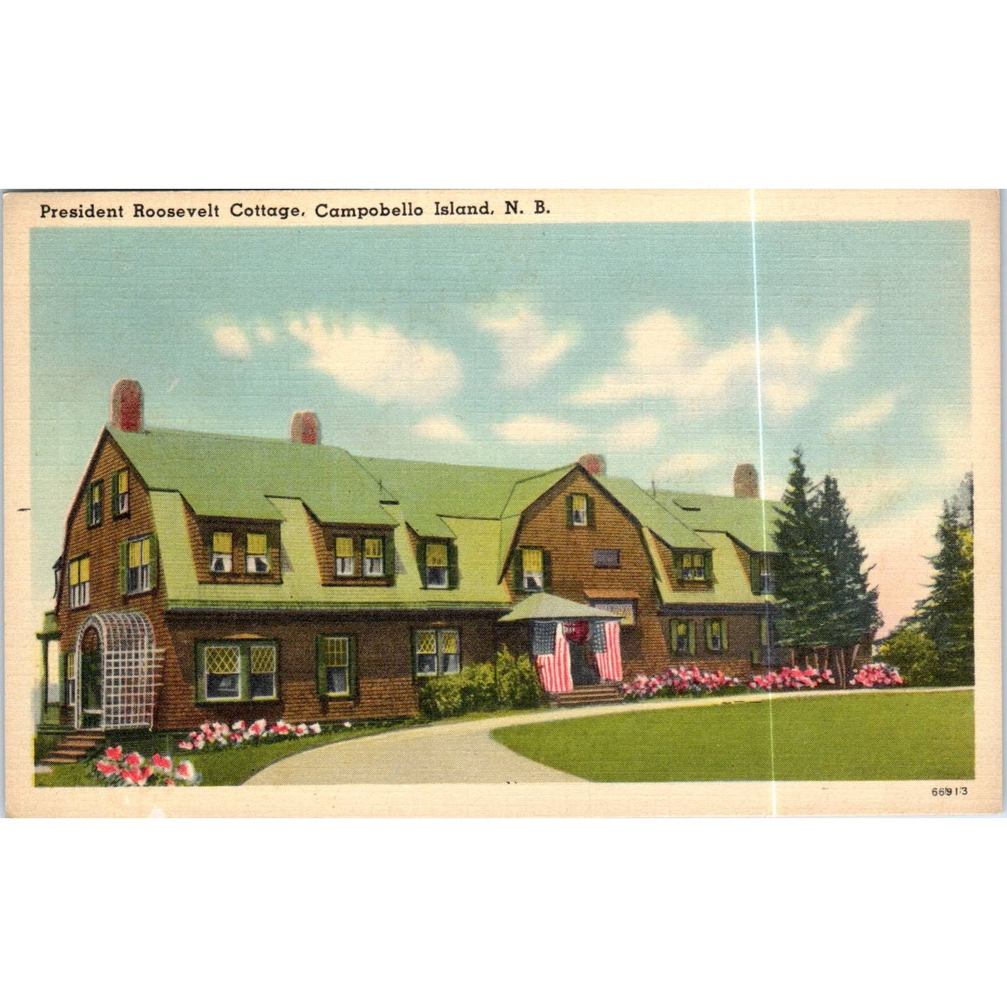 President Roosevelt Cottage Campobello Island N.B. Original Postcard TK1-P19