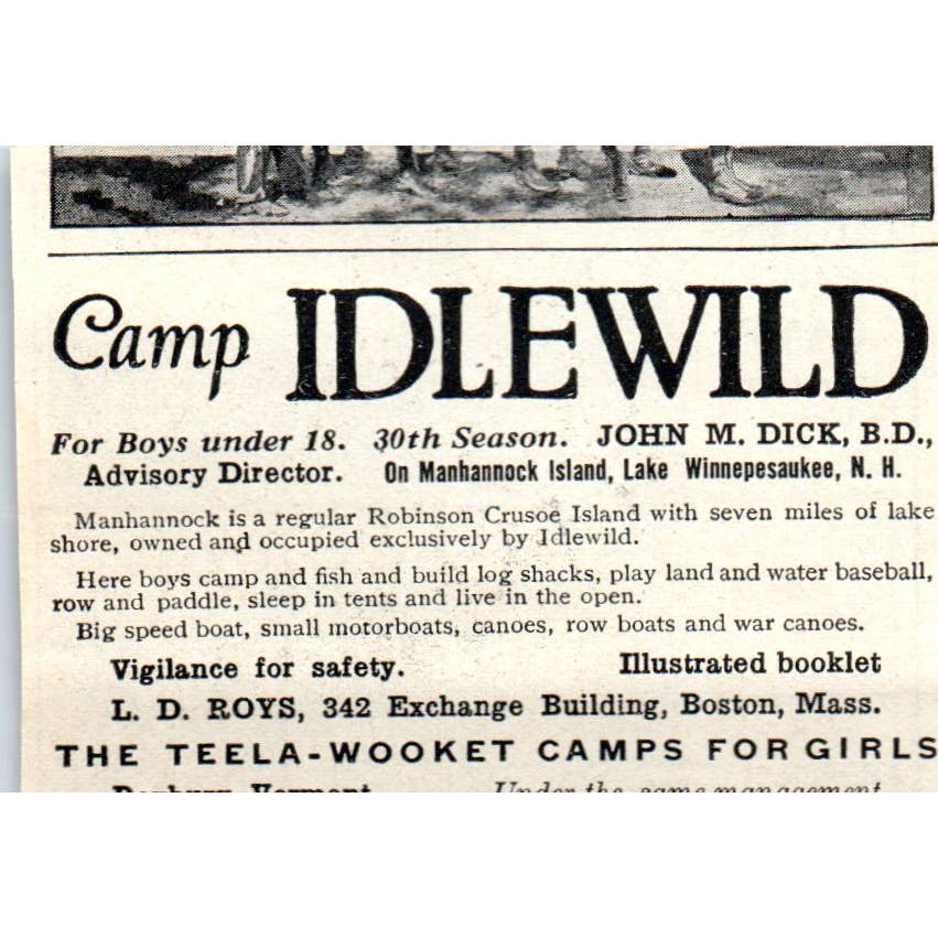 Chunn's Cove Camp Blue Ridge Mts E.S. Allis Asheville NC 1921 Original Ad TJ7-S8