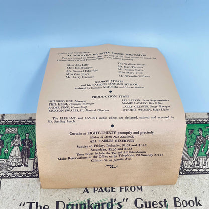 1940 Theatre Souvenir Program THE DRUNKARD Theatre Mart Hollywood D7