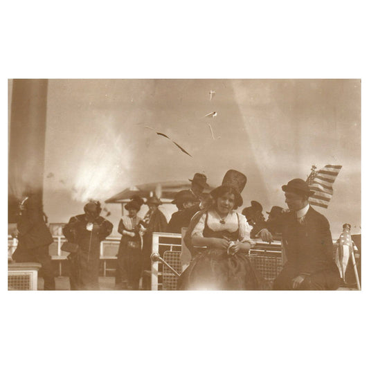 4th of July Celebration Savoy Hotel Berlin - Original Postcard RPPC TJ8-4