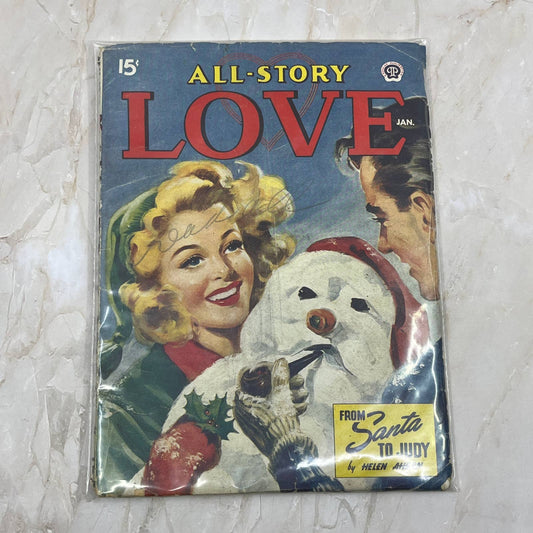 All Story Love 1948 January Romance Pulp Fiction Snowman Helen Ahern TJ1