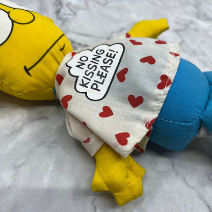 1990 Bart Simpson Plush Valentines Doll No Kissing Please By Dan Dee 10" TK3