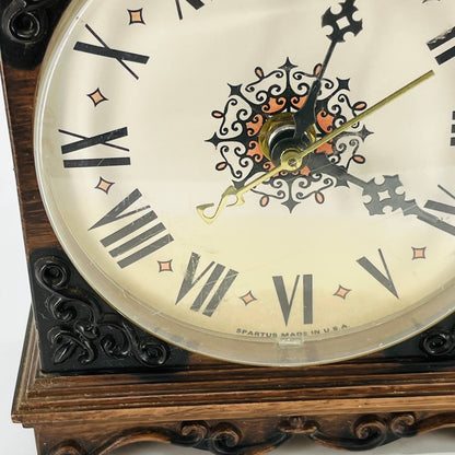 Vintage Spartus Resin Wall Clock Coffee Grinder Design WORKS 8 x 5.5” TC5
