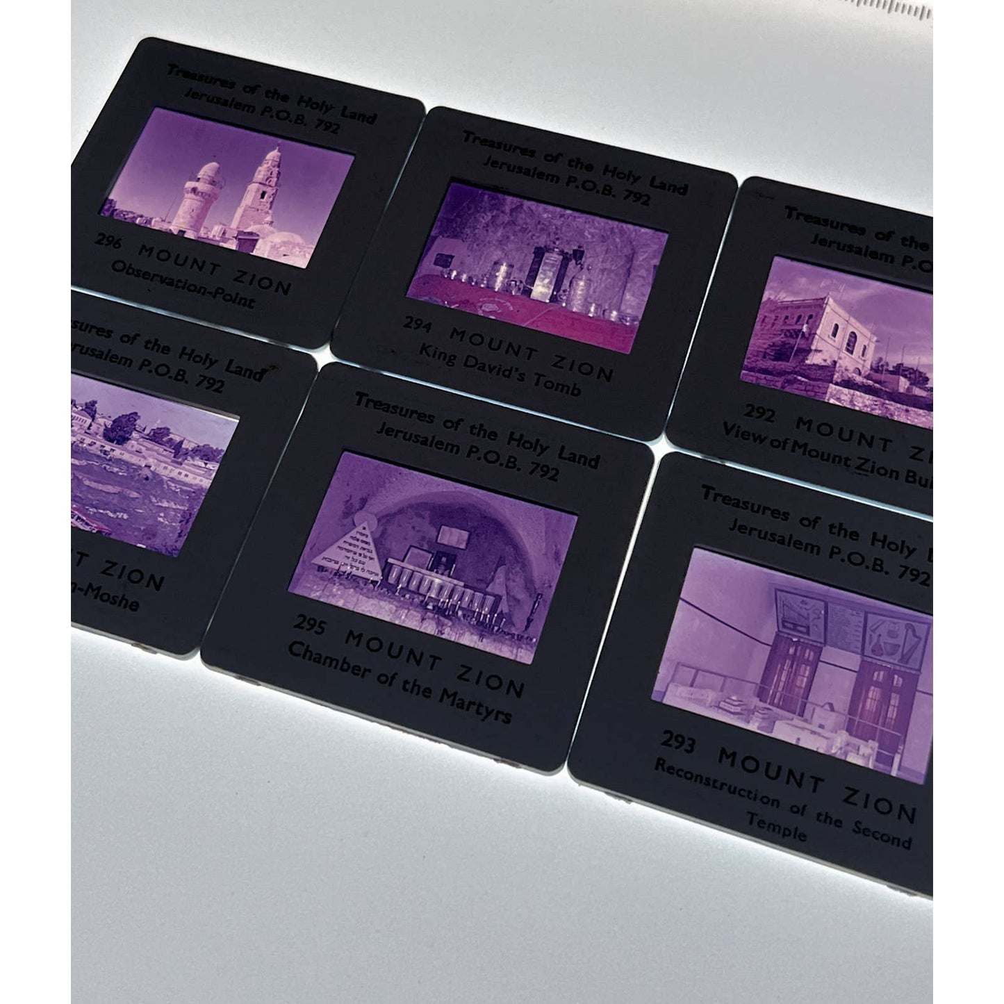 1960s Israel Treasures of the Holy Land Mount Zion Set of 6 2x2 Slides TK2-S2-1