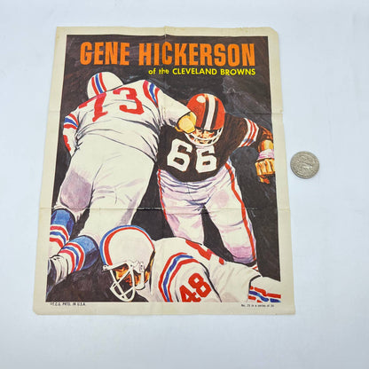 1970 Topps Football Pinup Poster 8X10- Gene Hickerson Cleveland Browns #66 AA7