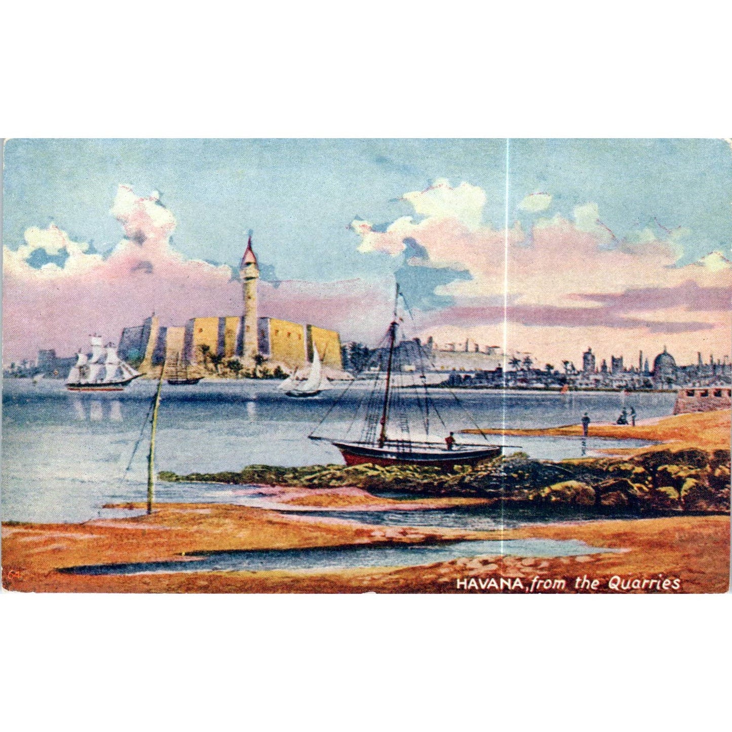 Havana Seaport Harbor From the Quarries Cuba Original Postcard TK1-P16