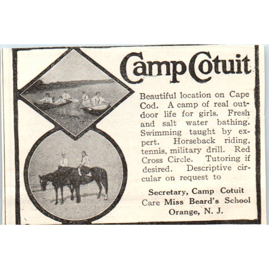 c1920 Harper's Ad Tall Pines Camp for Girls Evelina Reaveley Gloucester EA3-1