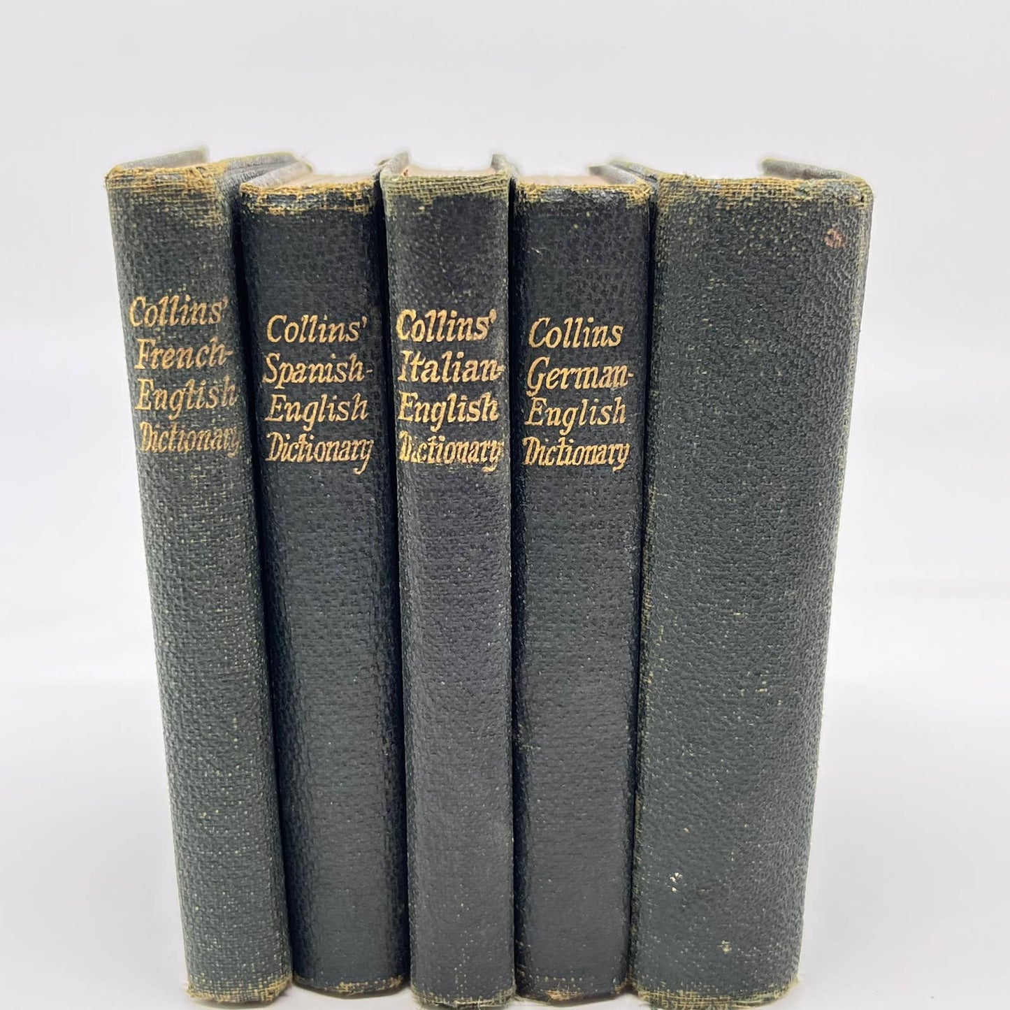 Antique Lot of 5 Collins Pocket Multilingual Dictionaries TF3