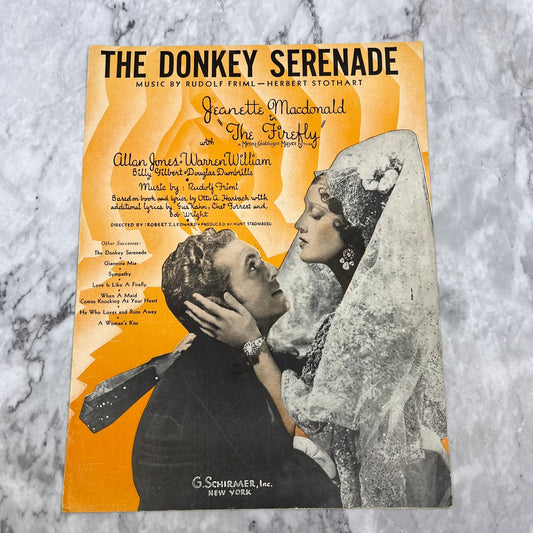 THE DONKEY SERENADE Jeanette Macdonald the Firefly Vintage Sheet Music V39-3