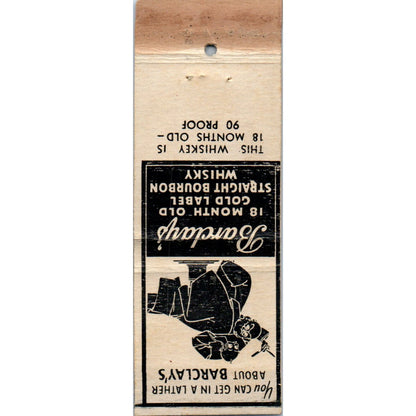 Barclay's Fine Gin and Whiskies Advertising Matchbook Cover MM10-2