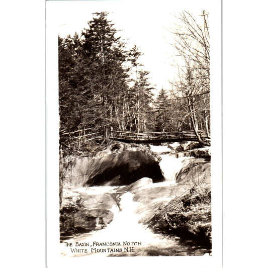 The Basin Franconia Notch White Mountains NH RPPC Original Postcard TJ9-P2