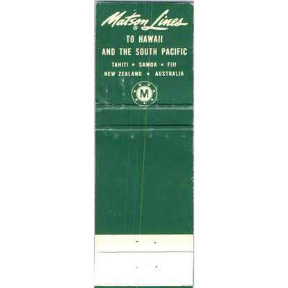 Matson Lines - Hawaii to the South Pacific Advertising Matchbook Cover MM9-1