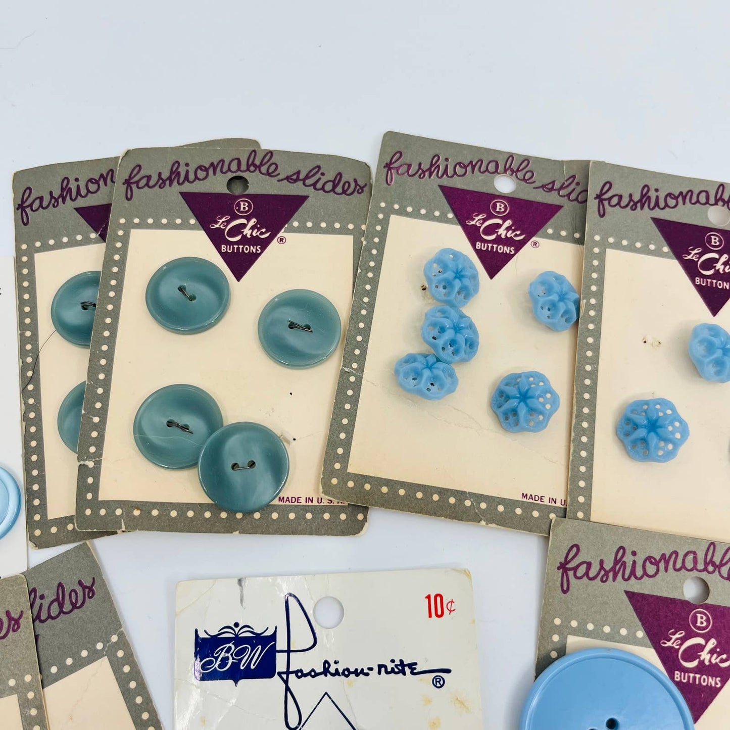 HUGE Lot of Vintage Blue Buttons TA6