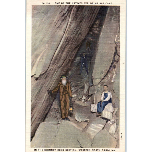 Bat Cave Chimney Rock Western North Carolina Original Postcard TK1-22