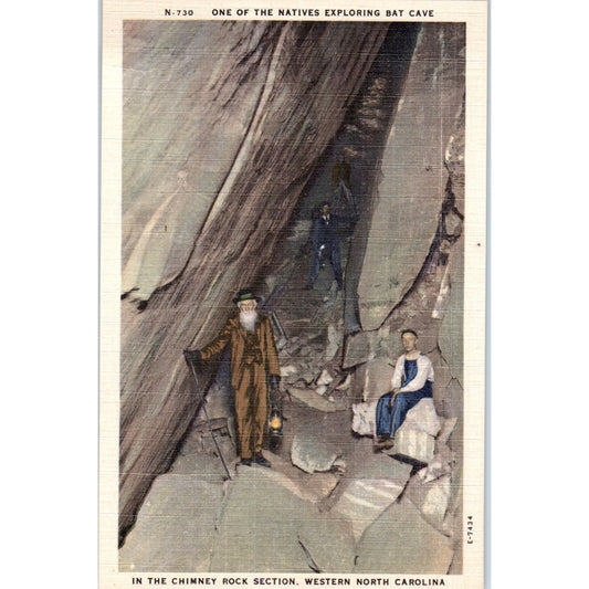 Bat Cave Chimney Rock Western North Carolina Original Postcard P1-14