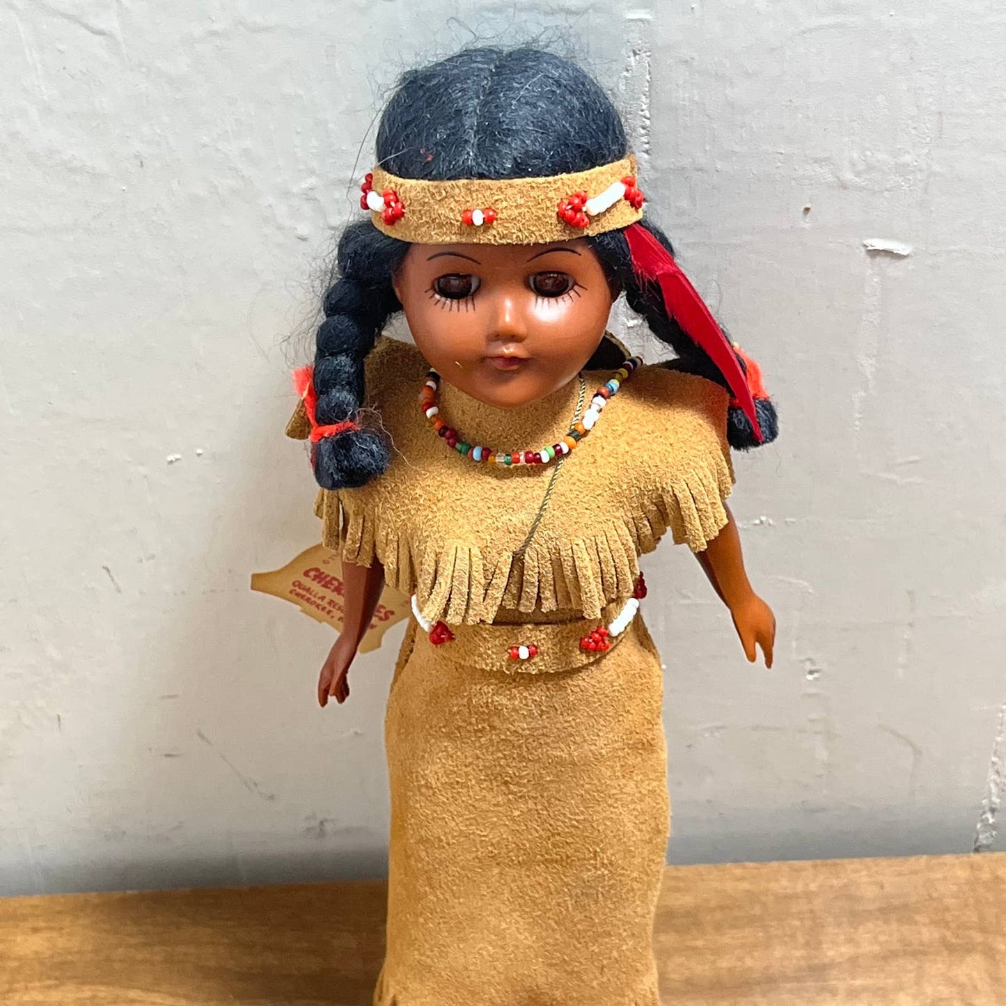 VINTAGE NATIVE AMERICAN DOLL -INDIAN GIRL - CHEROKEE MADE MARY LAMBERT 11” TB2