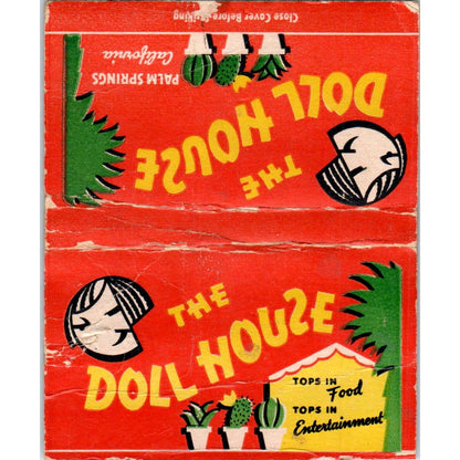 The Doll House Palm Springs CA Wide Advertising Matchbook Cover SA9-M7