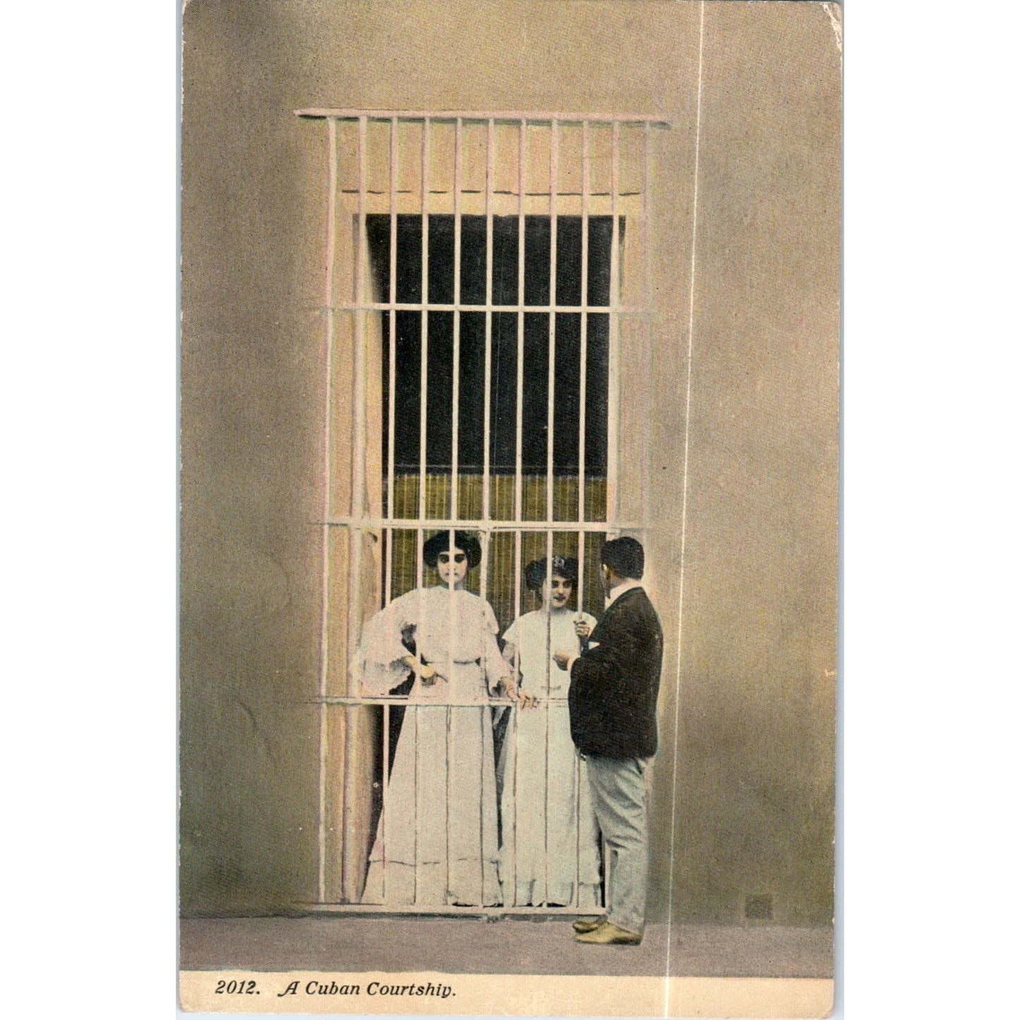 A Cuban Courtship c1910 Cuba Original Postcard P3-1