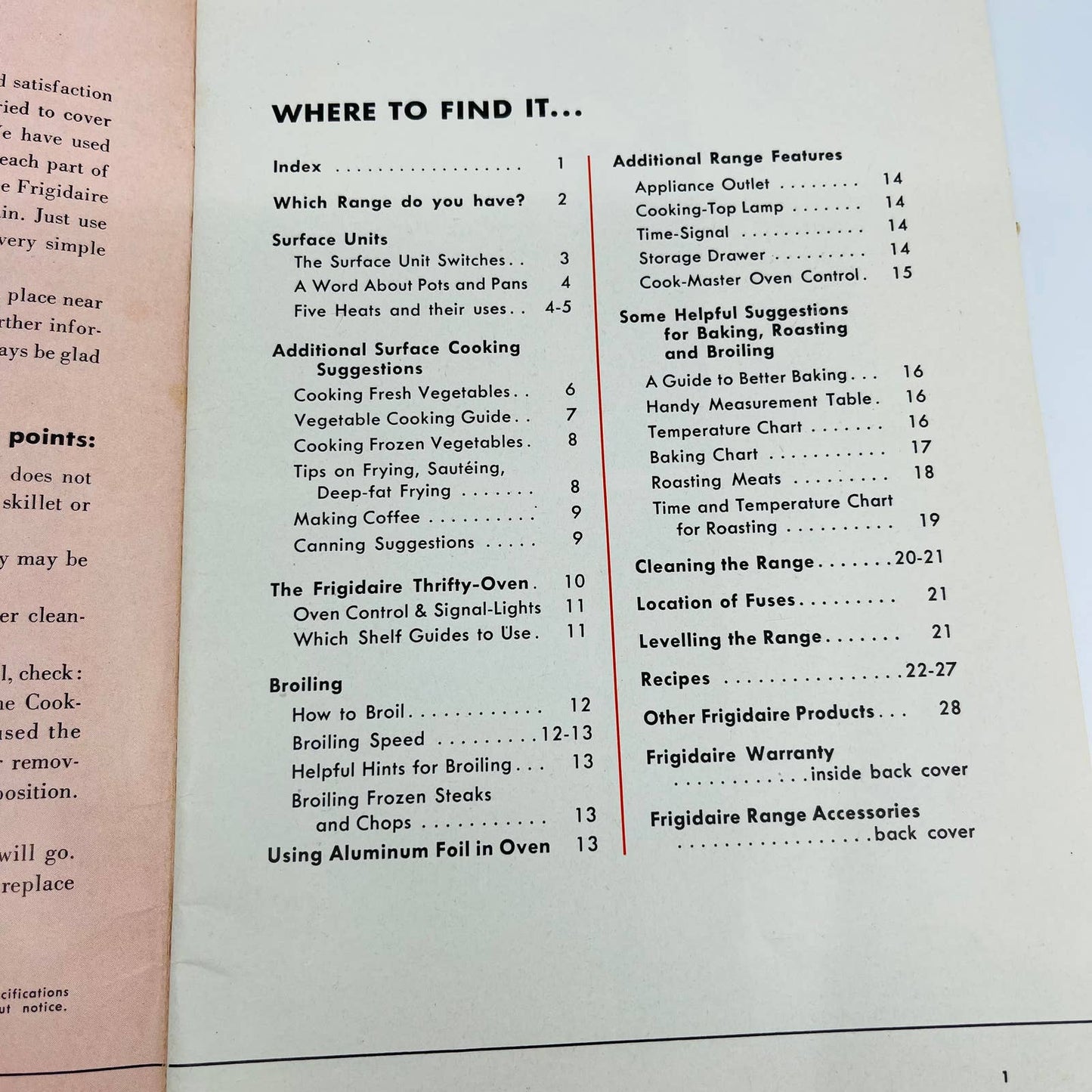 1951 How to Use Your Frigidaire Electric Range Thrifty Thirty Recipe Booklet C10