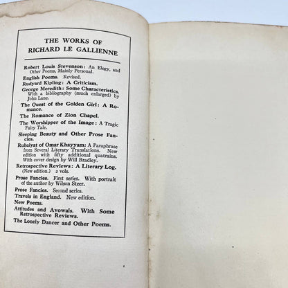 1913 The Lonely Dancer and Other Poems Richard Le Gallienne Hardcover TF2