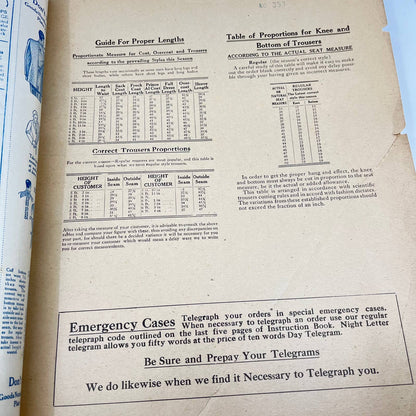 c1915 Republic Woolen Co. Chicago IL Book Measurement Blanks Men’s Clothing FL3