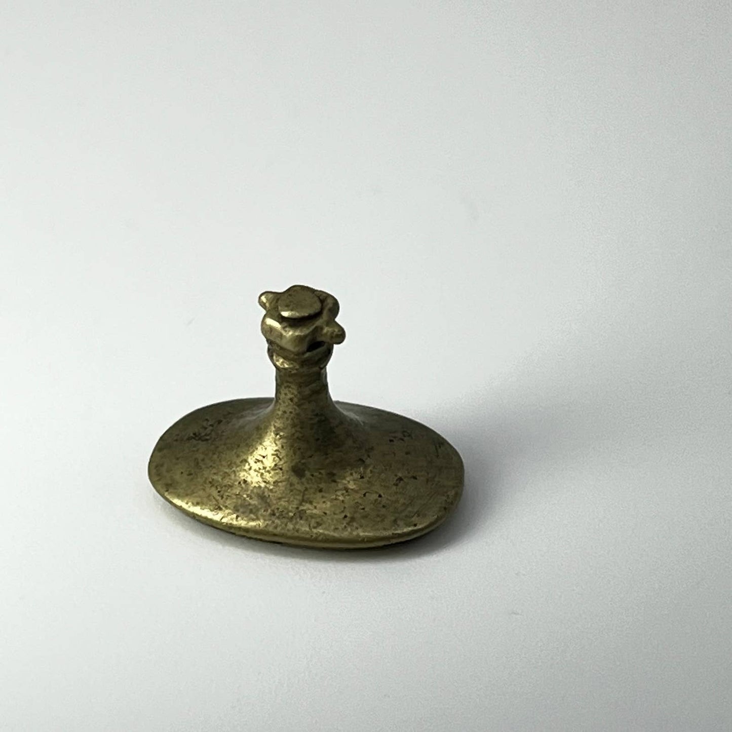 Antique Primitive Handmade India Brass Wax Seal Stamp 1/2” SC7-3