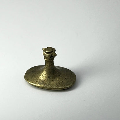 Antique Primitive Handmade India Brass Wax Seal Stamp 1/2” SC7-3