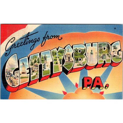 Vintage Postcard Greetings from Gettysburg PA TD8-P2