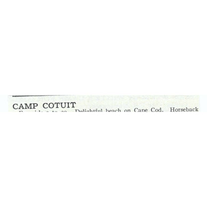 Camp Cotuit Cape Cod Emma L. Schumacher - 1921 Original Ad TJ7-S6
